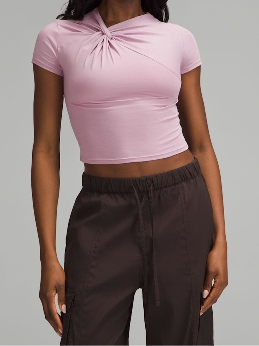 lululemon athletica Asymmetrical Front-Twist T-Shirt Top size Large